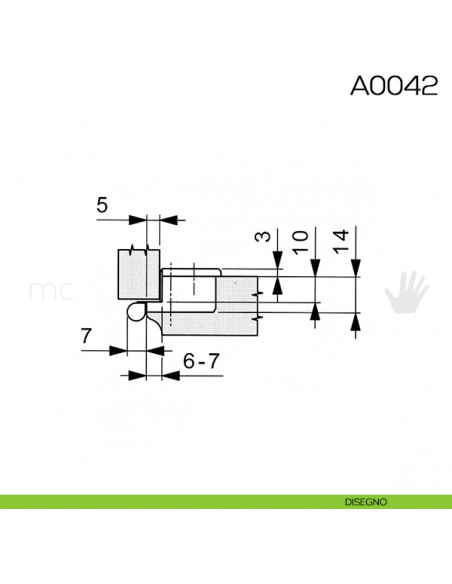 Cerniera Mepla con perno in stile apertura 270° foro 35 mm disegno
