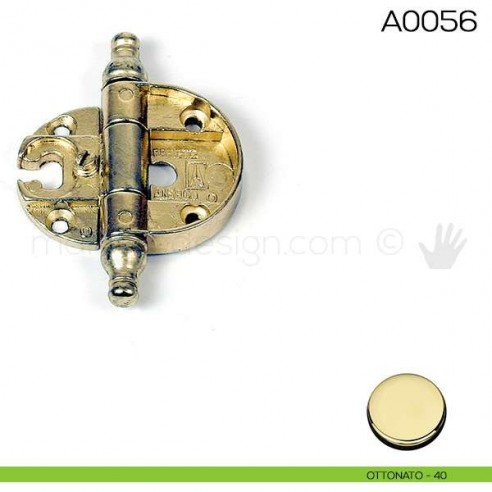Cerniera Anselmi per porte in luce scodellino diametro 35 mm A0056 ottonato