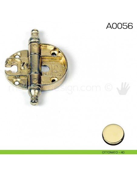Cerniera Anselmi per porte in luce scodellino diametro 35 mm A0056 ottonato