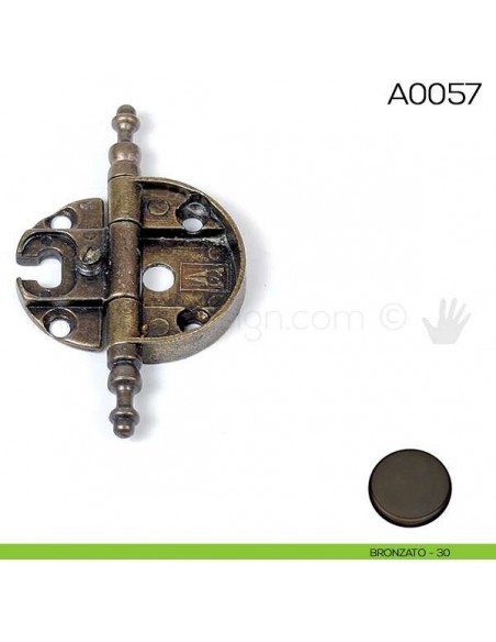 Cerniera Anselmi per porte in luce scodellino diametro 35 mm A0057 bronzato