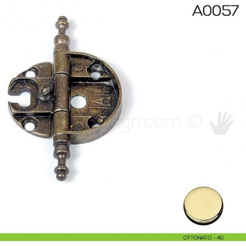 Cerniera Anselmi per porte in luce scodellino diametro 35 mm A0057 ottonato