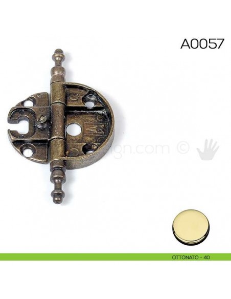 Cerniera Anselmi per porte in luce scodellino diametro 35 mm A0057 ottonato