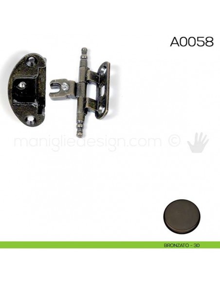 Cerniera Anselmi per porte in battuta scodellino diametro 35 mm A0058 bronzato