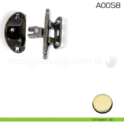 Cerniera Anselmi per porte in battuta scodellino diametro 35 mm A0058 ottonato