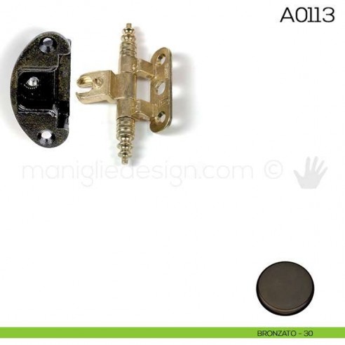 Cerniera Anselmi per porte in battuta scodellino diametro 35 mm A0113 bronzato