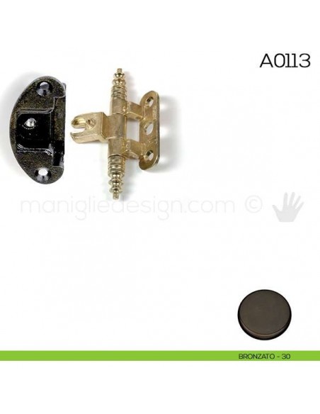 Cerniera Anselmi per porte in battuta scodellino diametro 35 mm A0113 bronzato