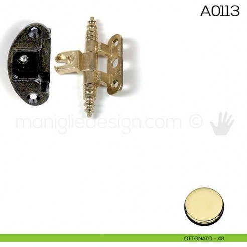Cerniera Anselmi per porte in battuta scodellino diametro 35 mm A0113 ottonato