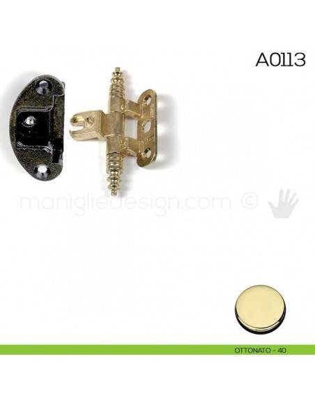 Cerniera Anselmi per porte in battuta scodellino diametro 35 mm A0113 ottonato