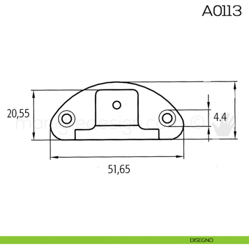 Cerniera Anselmi per porte in battuta scodellino diametro 35 mm A0113 disegno