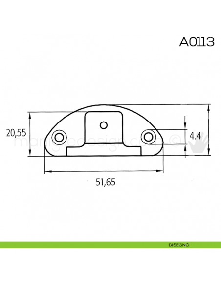 Cerniera Anselmi per porte in battuta scodellino diametro 35 mm A0113 disegno