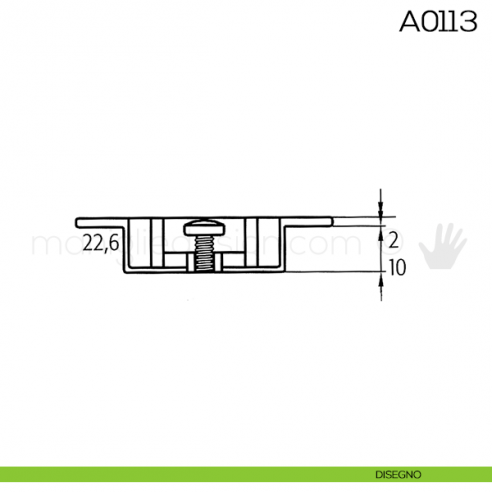 Cerniera Anselmi per porte in battuta scodellino diametro 35 mm A0113 disegno