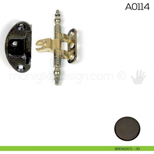 Cerniera Anselmi per porte in battuta scodellino diametro 35 mm A0114 bronzato
