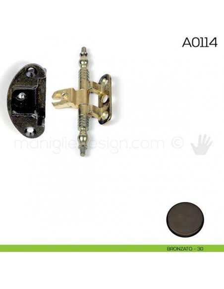 Cerniera Anselmi per porte in battuta scodellino diametro 35 mm A0114 bronzato