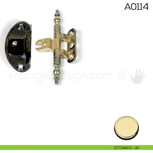 Cerniera Anselmi per porte in battuta scodellino diametro 35 mm A0114 ottonato