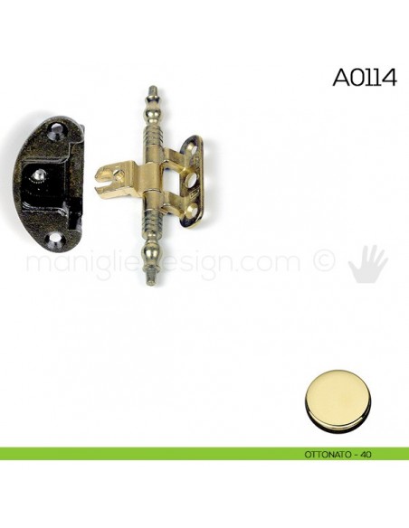 Cerniera Anselmi per porte in battuta scodellino diametro 35 mm A0114 ottonato