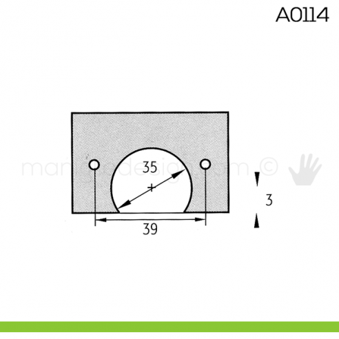 Cerniera Anselmi per porte in battuta scodellino diametro 35 mm A0114 disegno