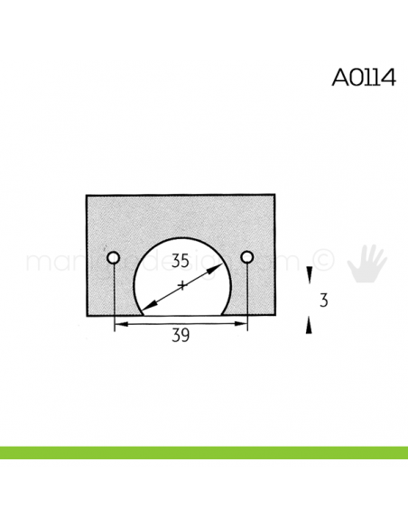 Cerniera Anselmi per porte in battuta scodellino diametro 35 mm A0114 disegno