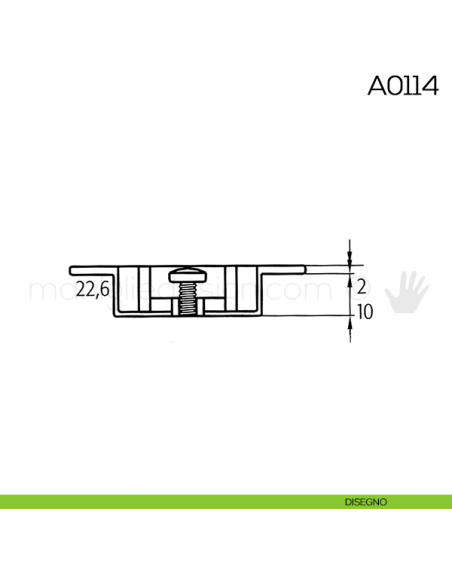 Cerniera Anselmi per porte in battuta scodellino diametro 35 mm A0114 disegno