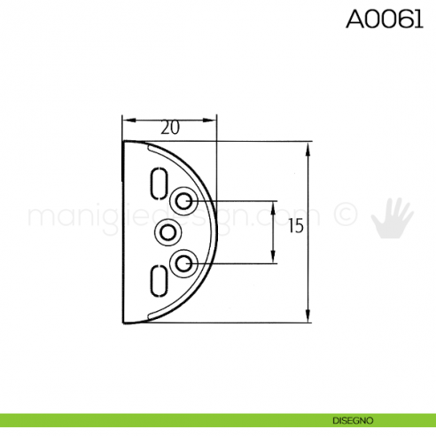 Cerniera Anselmi per porte in battuta scodellino diametro 40 mm A0061 disegno