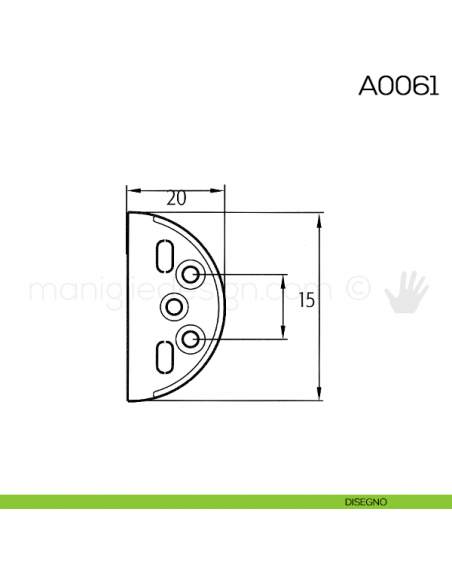 Cerniera Anselmi per porte in battuta scodellino diametro 40 mm A0061 disegno