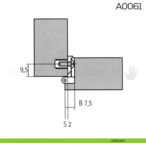 Cerniera Anselmi per porte in battuta scodellino diametro 40 mm A0061 disegno