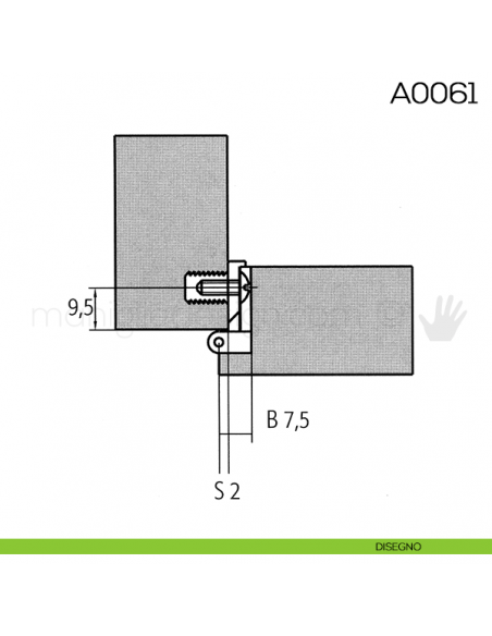 Cerniera Anselmi per porte in battuta scodellino diametro 40 mm A0061 disegno