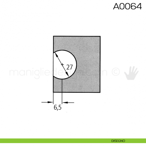 Cerniera Anselmi per porte in battuta scodellino diametro 27 mm A0064 disegno