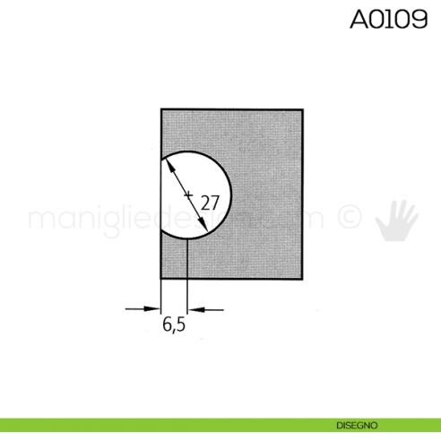 Cerniera Anselmi per porte in battuta scodellino diametro 27 mm A0109 disegno