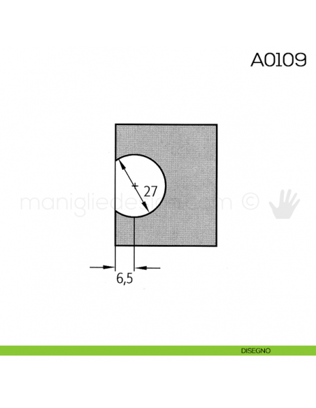 Cerniera Anselmi per porte in battuta scodellino diametro 27 mm A0109 disegno