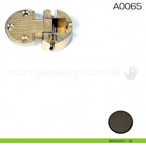Cerniera Anselmi per anta a ribalta scodellino diametro 30 mm A0065 bronzato