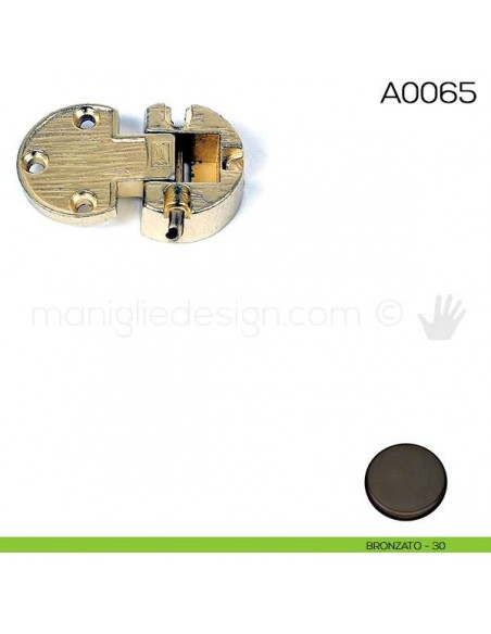 Cerniera Anselmi per anta a ribalta scodellino diametro 30 mm A0065 bronzato