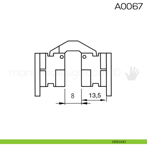 Cerniera Anselmi per tavoli scodellino diametro 20 mm A0067 disegno