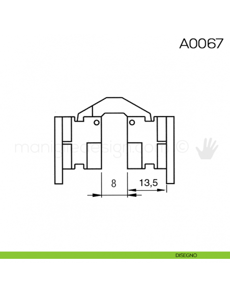 Cerniera Anselmi per tavoli scodellino diametro 20 mm A0067 disegno