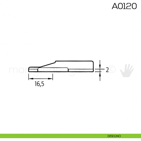 Base di montaggio per cerniere Anselmi A0120 disegno