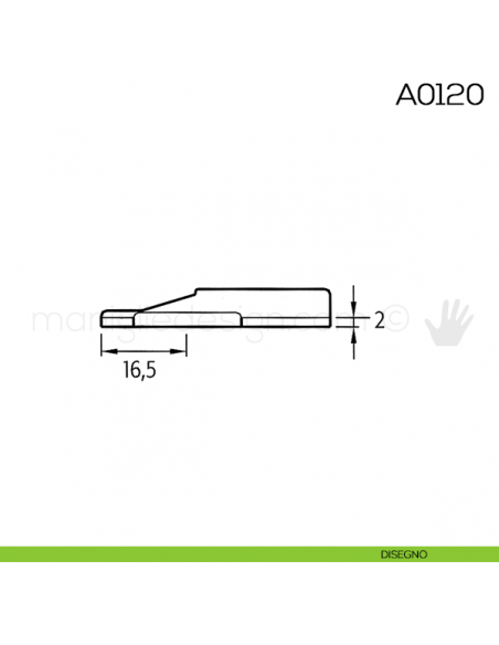 Base di montaggio per cerniere Anselmi A0120 disegno