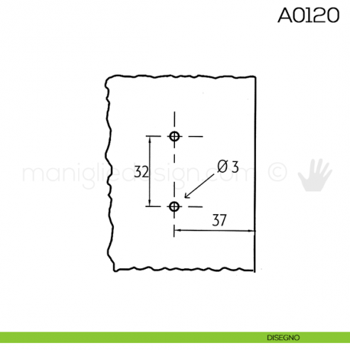Base di montaggio per cerniere Anselmi A0120 disegno