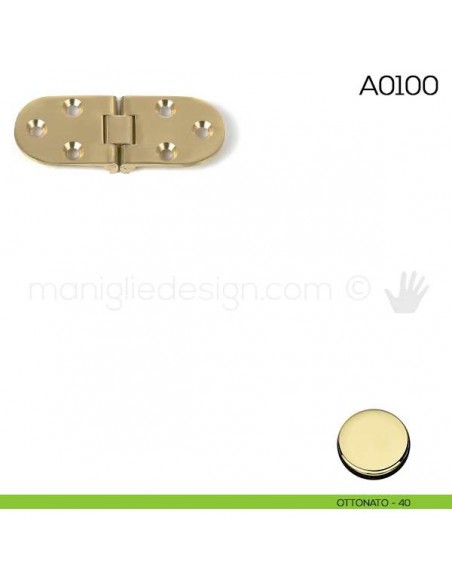 Cerniera a biscotto con fermo in ottone A0100 ottonato