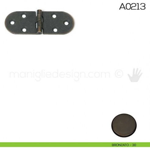 Cerniera a biscotto senza fermo in ottone A0213 bronzato