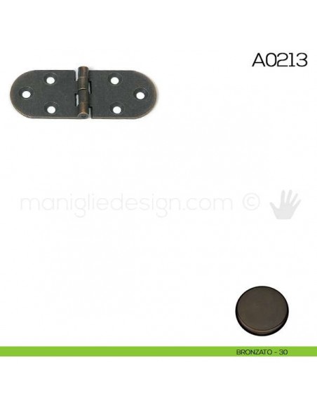 Cerniera a biscotto senza fermo in ottone A0213 bronzato