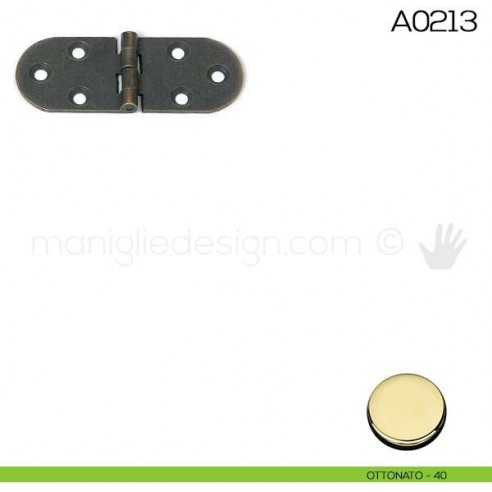 Cerniera a biscotto senza fermo in ottone A0213 ottonato