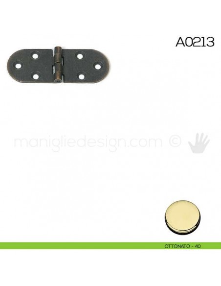 Cerniera a biscotto senza fermo in ottone A0213 ottonato
