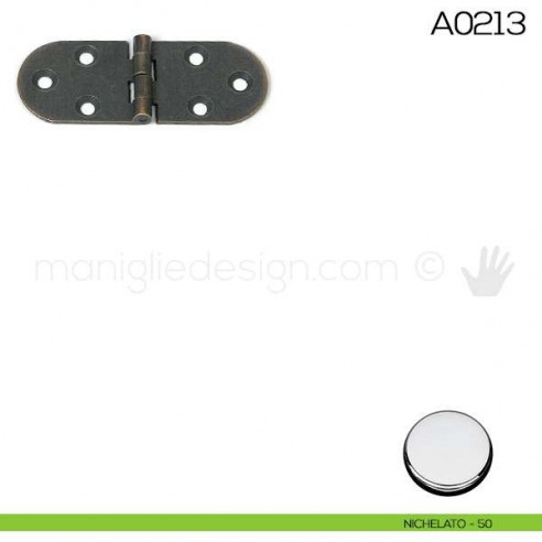 Cerniera a biscotto senza fermo in ottone A0213 nichelato