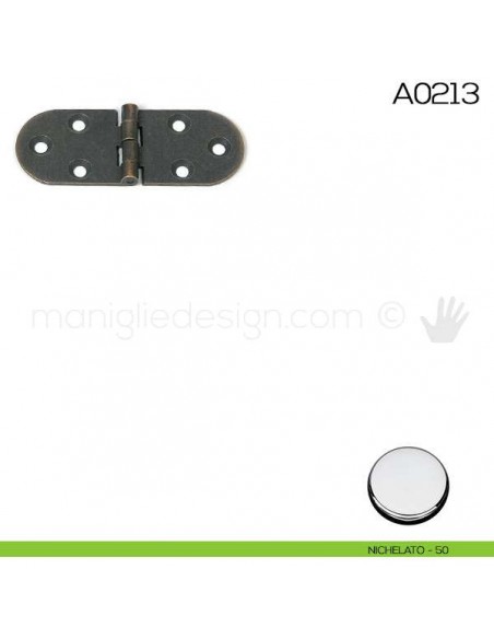 Cerniera a biscotto senza fermo in ottone A0213 nichelato