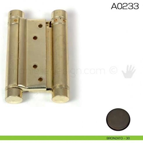 Cerniera a molla bommer doppia azione per porta 75 mm bronzato