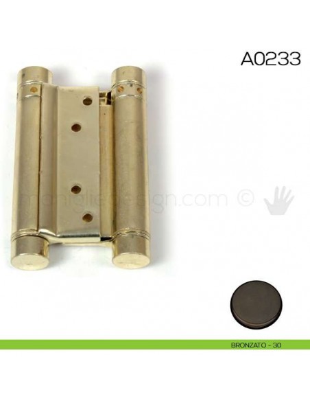 Cerniera a molla bommer doppia azione per porta 75 mm bronzato