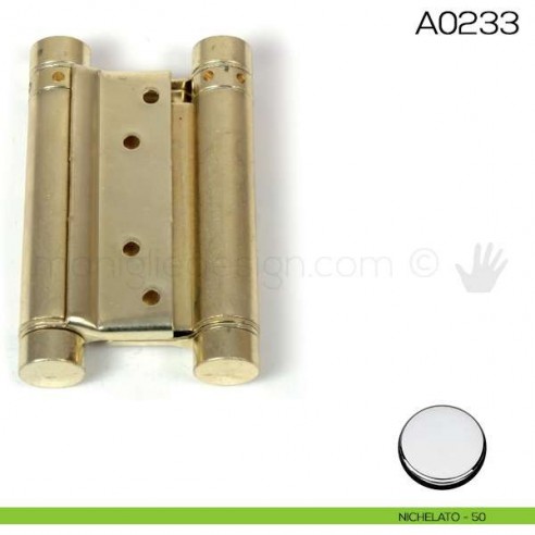 Cerniera a molla bommer doppia azione per porta 75 mm nichelato