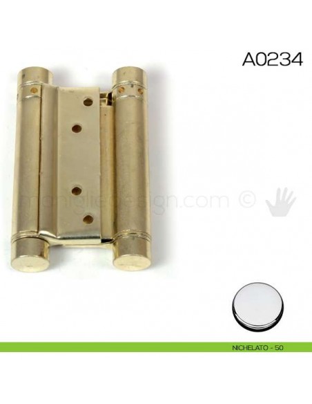 Cerniera a molla bommer doppia azione per porta 100 mm nichelato