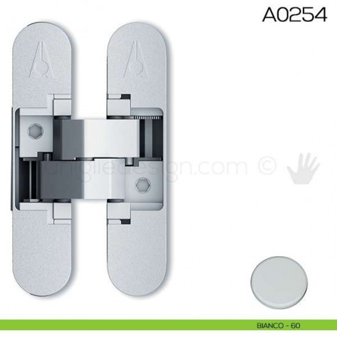 Cerniera invisibile regolabile Anselmi 505 per porta bianco