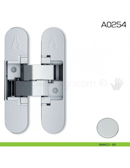 Cerniera invisibile regolabile Anselmi 505 per porta bianco