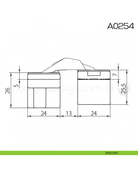 Cerniera invisibile regolabile Anselmi 505 per porta disegno
